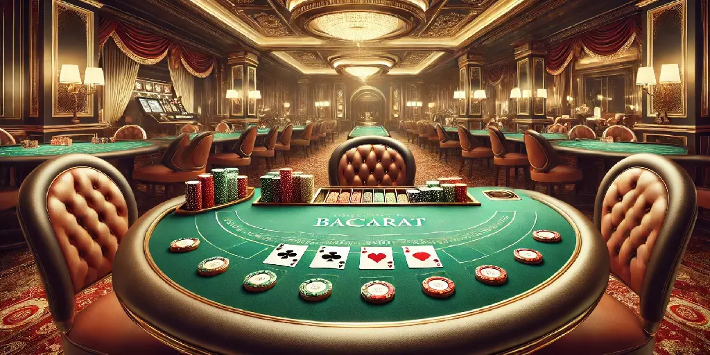 playing baccarat in a casino